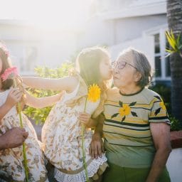 Grandparents spending time with their grandchildren.